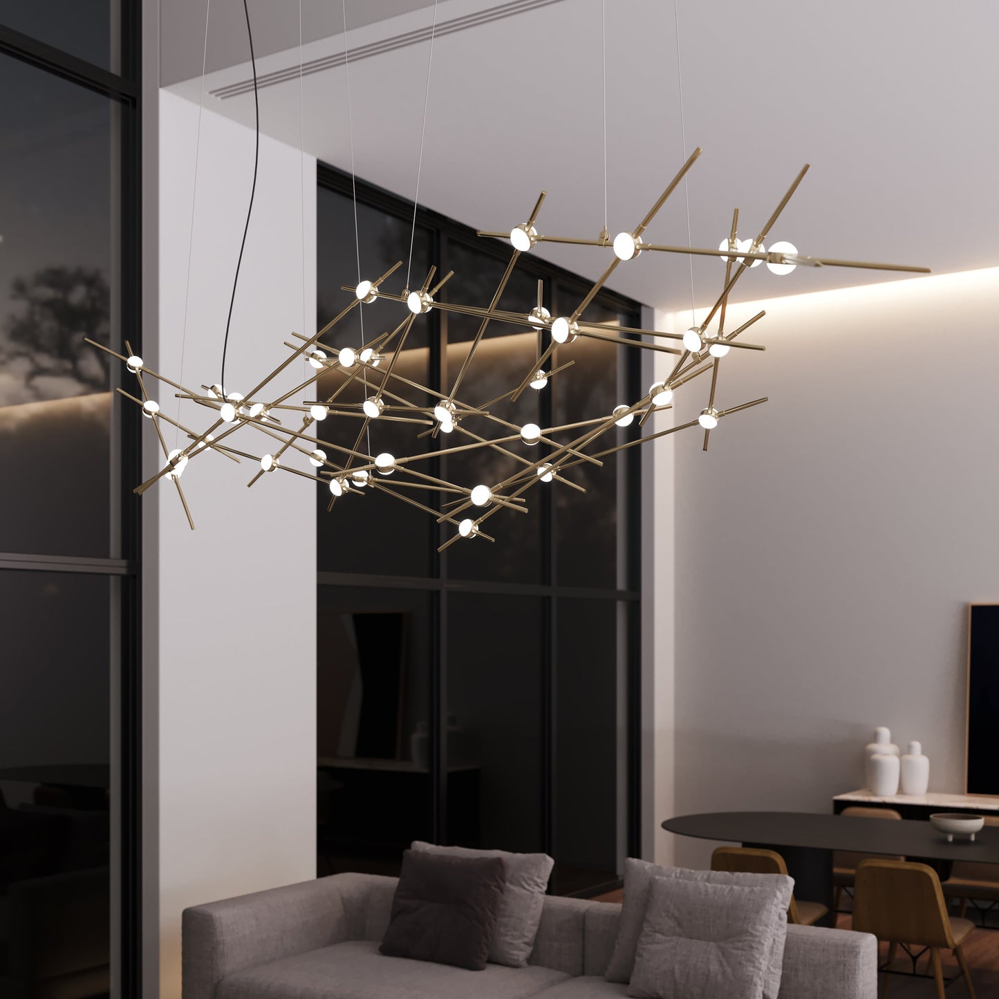 Verelune Ursa Major Chandelier Acrylic & Metal 94"W x 30"D
