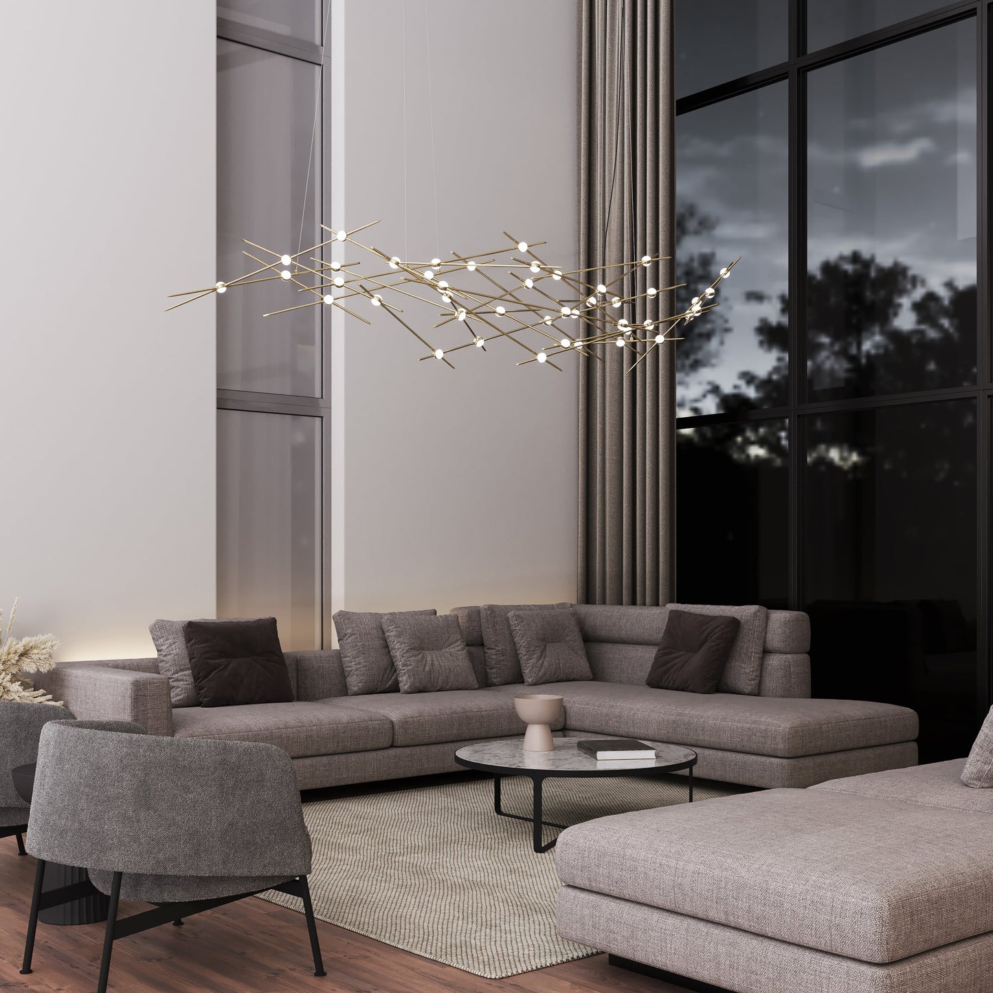 Verelune Ursa Major Chandelier Acrylic & Metal 94"W x 30"D