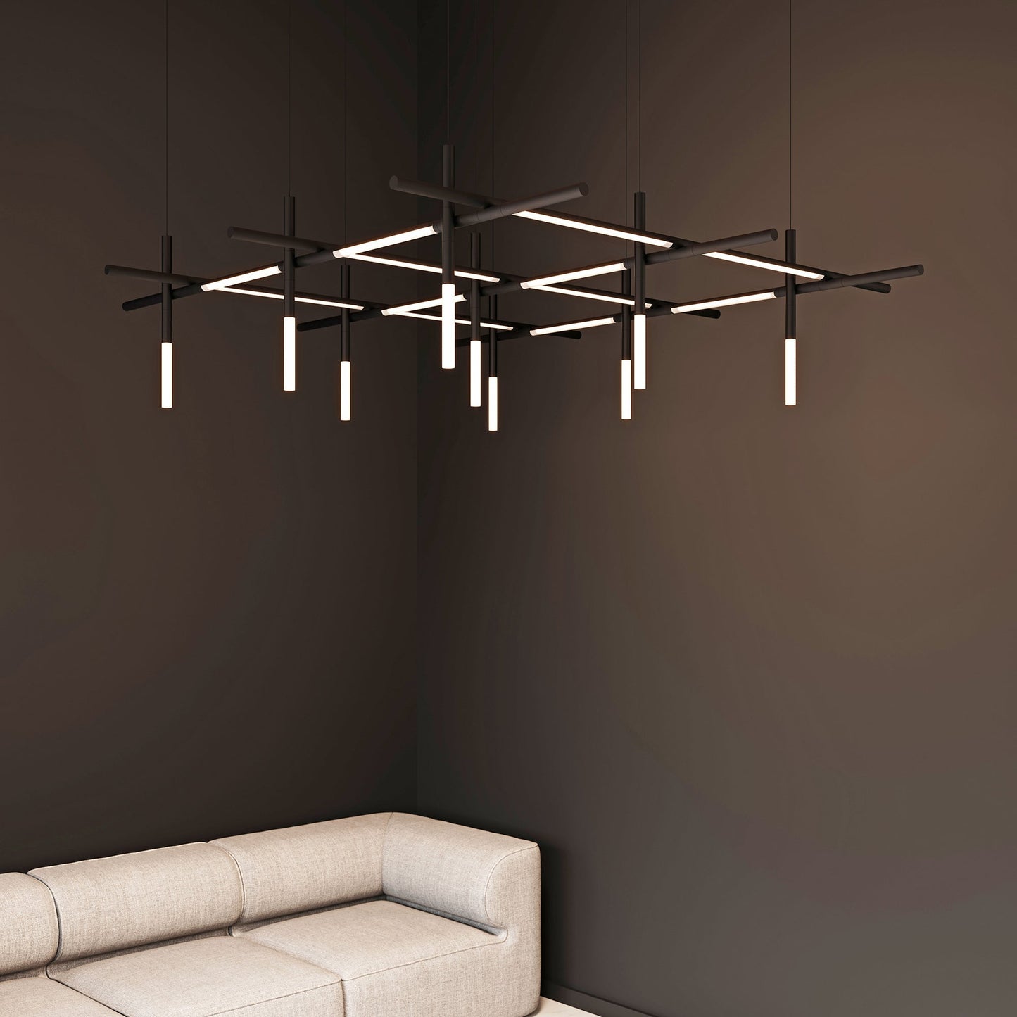 Aviaerion Square Chandelier Metal & Acrylic 74.25"W x 69"D