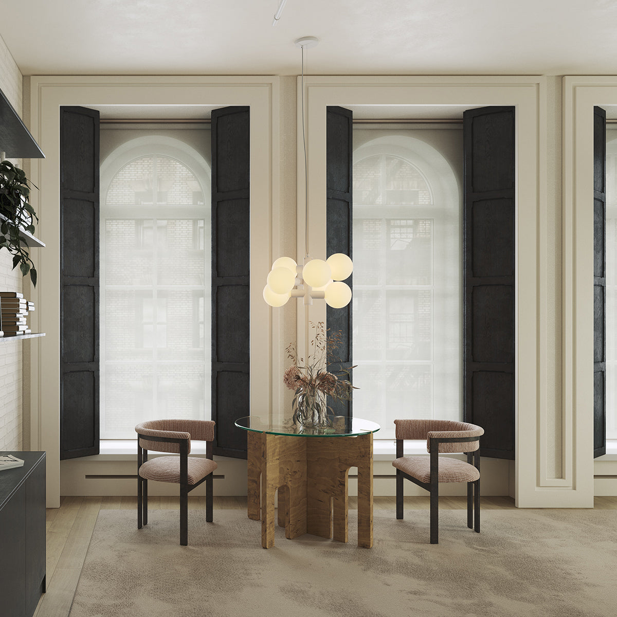 Periovra Weeks Echo Chandelier Steel & Matte-porcelain 19.3"W x 17.7"D