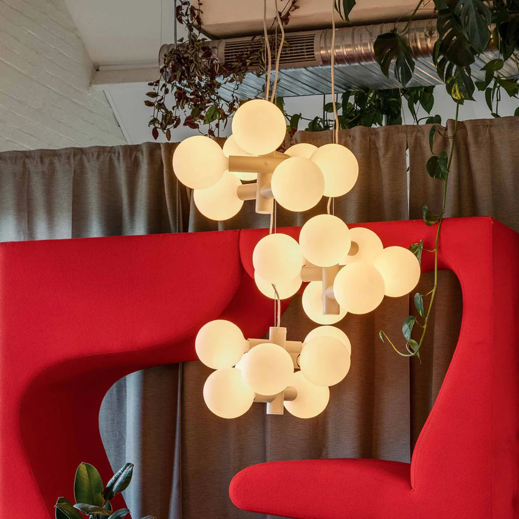 Periovra Weeks Echo Chandelier Steel & Matte-porcelain 19.3"W x 17.7"D