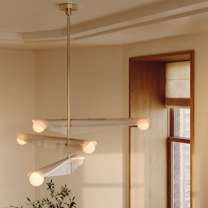 Lunaecyn Chandelier Solid Brass & Glass 47.25"W x 47.25"D