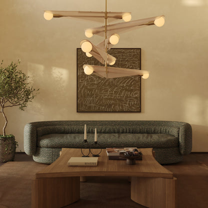 Lunaecyn Chandelier Solid Brass & Glass 47.25"W x 47.25"D