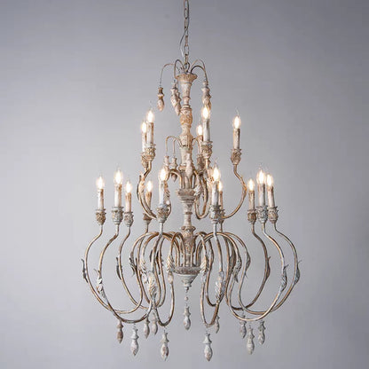 French Vintage Candle Chandelier for Living Room/Bedroom