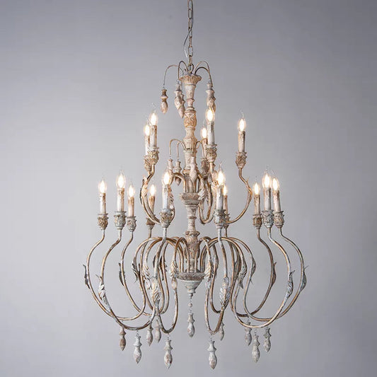 French Vintage Candle Chandelier for Living Room/Bedroom