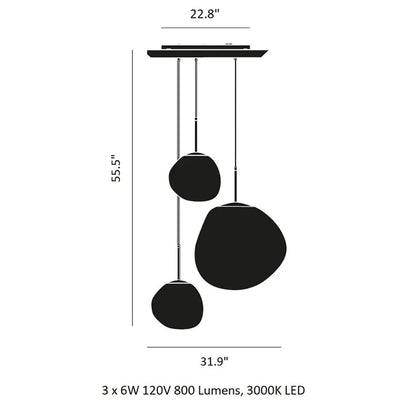 Modern Rock Acrylic Special Shape Pendant Lighting