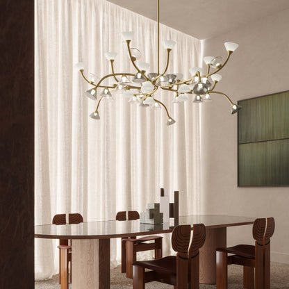 Heliver LED Chandelier Metal & Aluminum & Glass 65"W