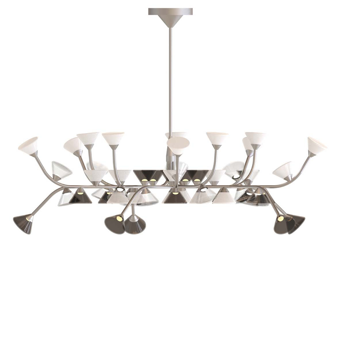 Heliver LED Chandelier Metal & Aluminum & Glass 65"W