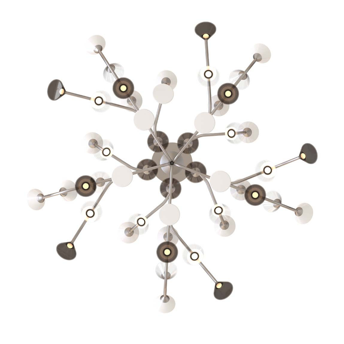 Heliver LED Chandelier Metal & Aluminum & Glass 65"W