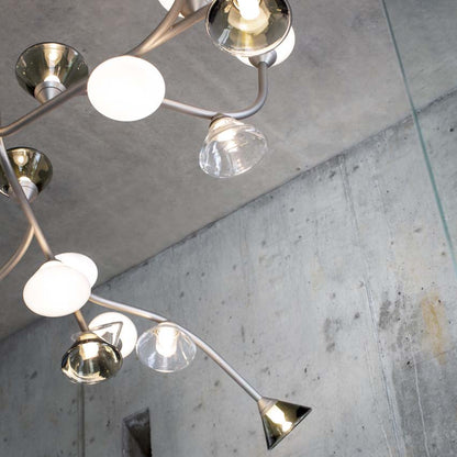 Heliver LED Chandelier Metal & Aluminum & Glass 65"W