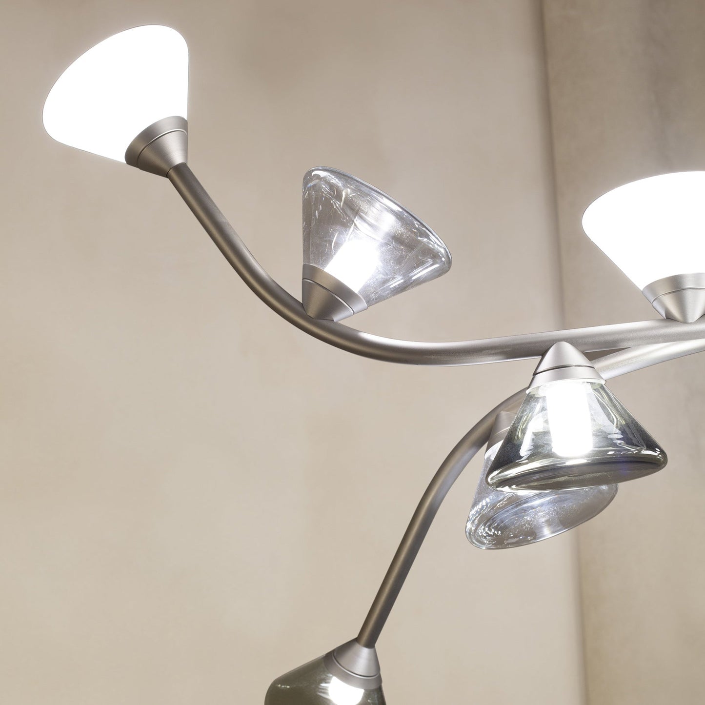 Heliver LED Chandelier Metal & Aluminum & Glass 65"W
