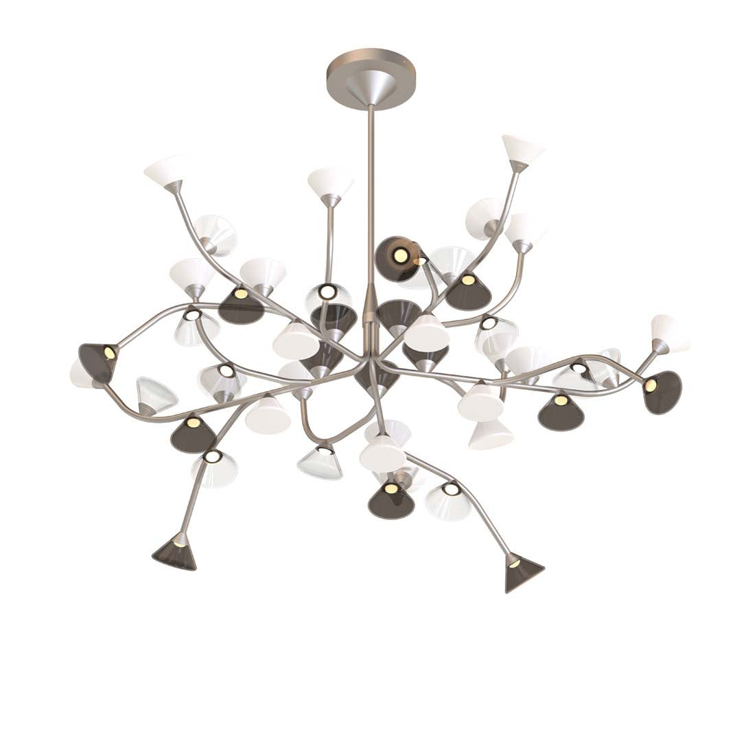 Heliver LED Chandelier Metal & Aluminum & Glass 65"W