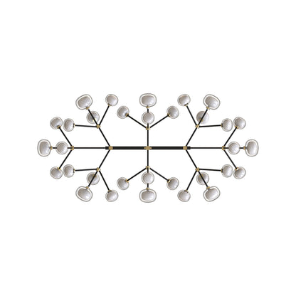 Heliovaro Flat Chandelier Metal & Brass & Borosilicate Glass 80.7"W x 40.6"D