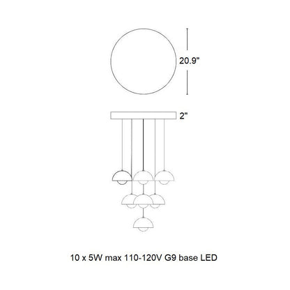 Calaevero Chandelier Lacquered Aluminum & Steel 20.9"D
