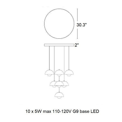Calaevero Chandelier Lacquered Aluminum & Steel 20.9"D