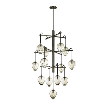 Maresera Chandelier Hand-worked Iron & Glass 36"W x 36"D