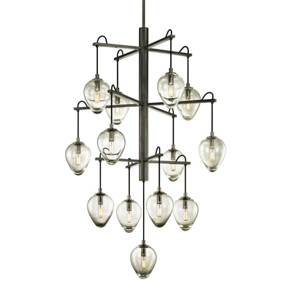 Maresera Chandelier Hand-worked Iron & Glass 36"W x 36"D