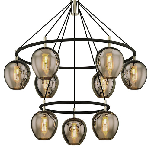 Noreinus Chandelier Hand-worked Iron & Glass 40"D