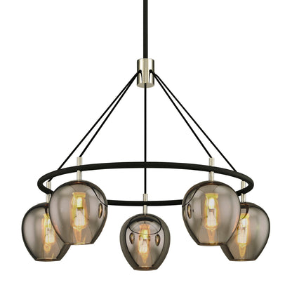 Noreinus Chandelier Hand-worked Iron & Glass 40"D
