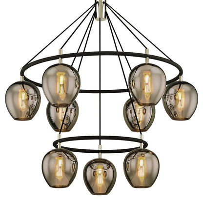 Noreinus Chandelier Hand-worked Iron & Glass 40"D
