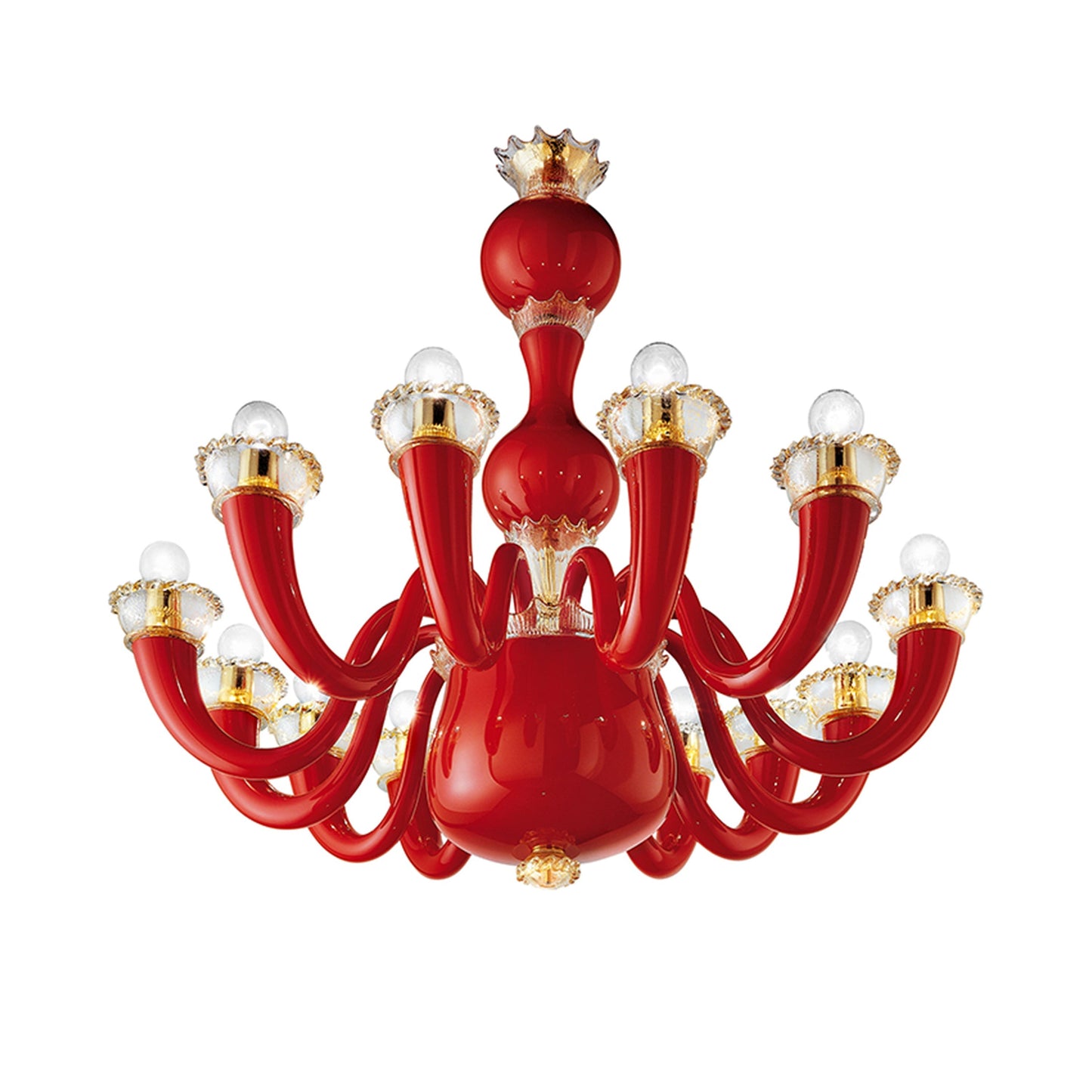 Fenomere Crystal Chandelier Murano Glass & Metal 30.3"D