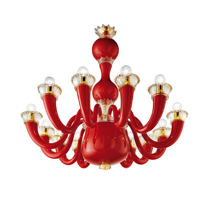 Fenomere Crystal Chandelier Murano Glass & Metal 30.3"D