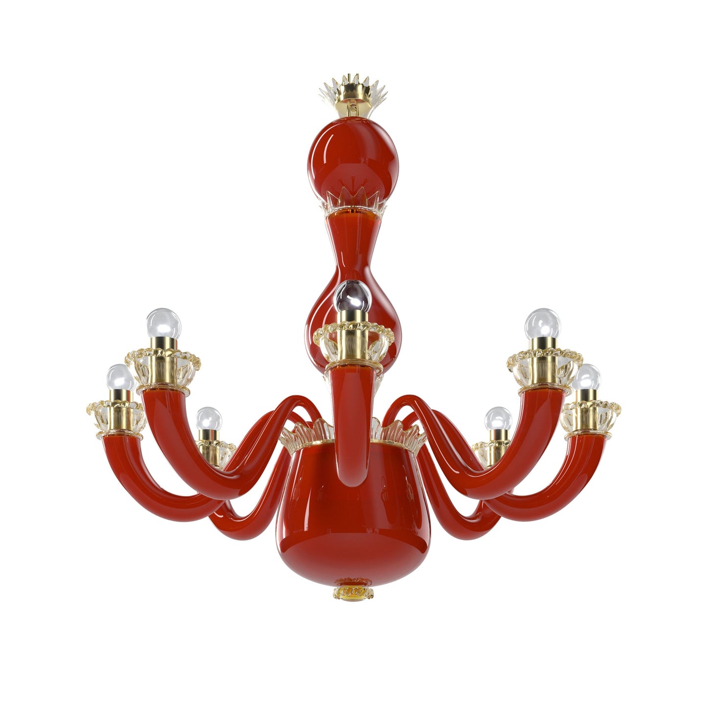 Fenomere Crystal Chandelier Murano Glass & Metal 30.3"D