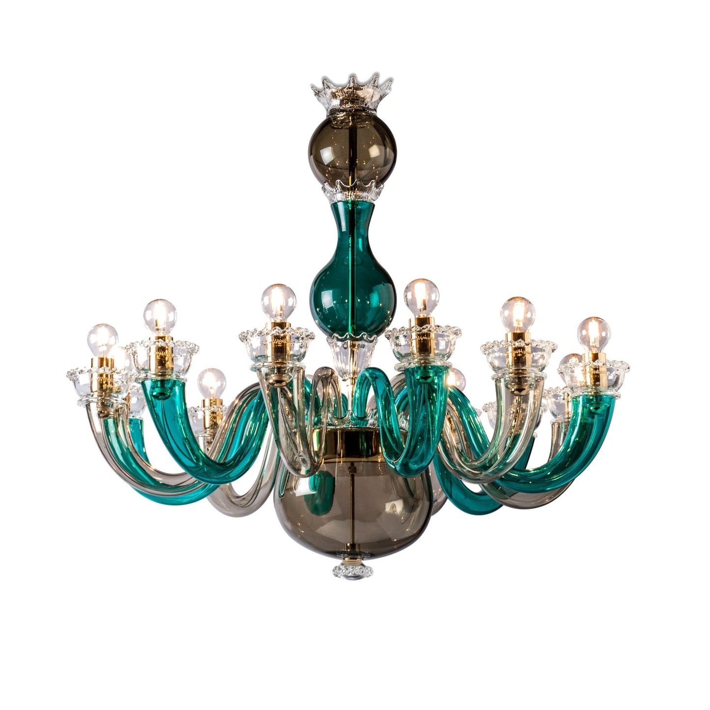 Fenomere Crystal Chandelier Murano Glass & Metal 30.3"D