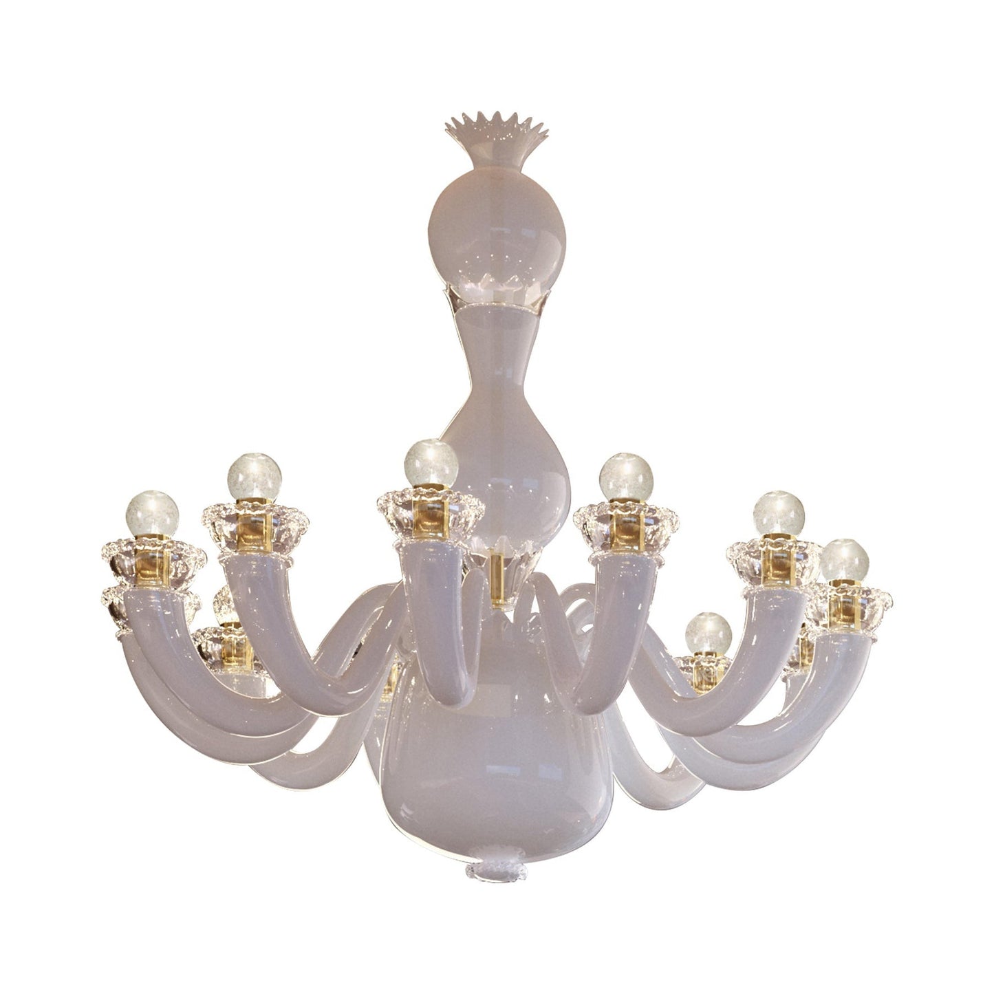 Fenomere Crystal Chandelier Murano Glass & Metal 30.3"D