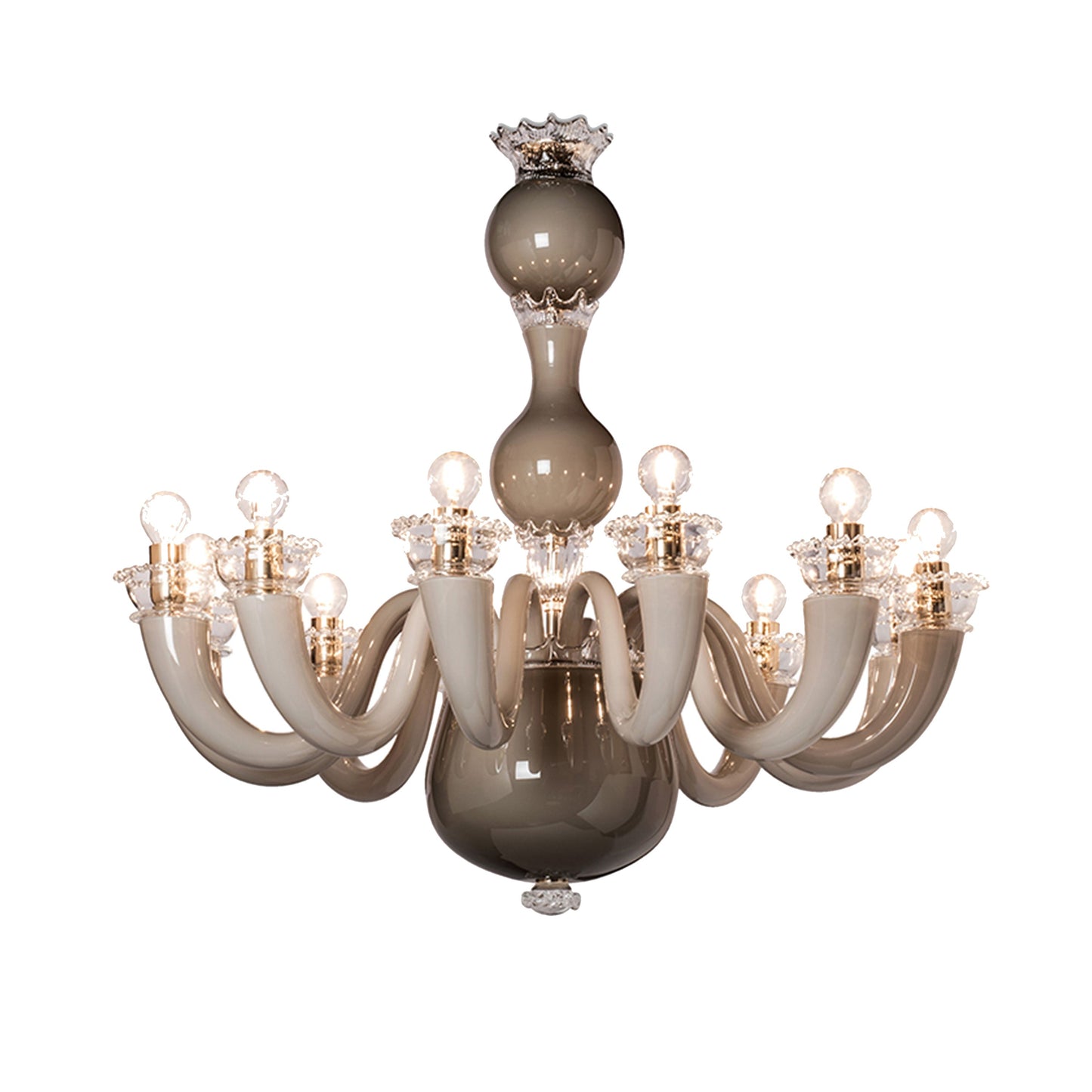 Fenomere Crystal Chandelier Murano Glass & Metal 30.3"D