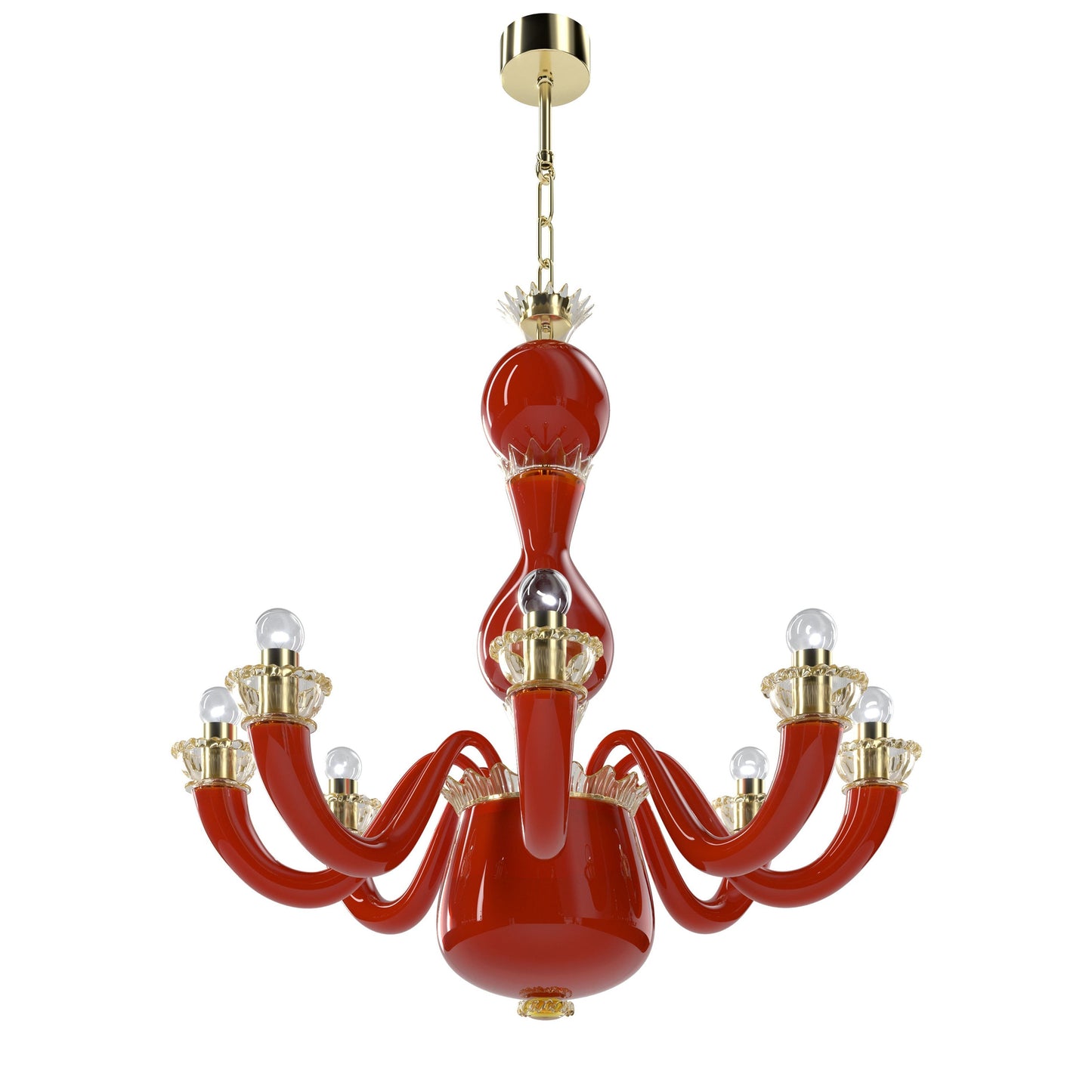 Fenomere Crystal Chandelier Murano Glass & Metal 30.3"D