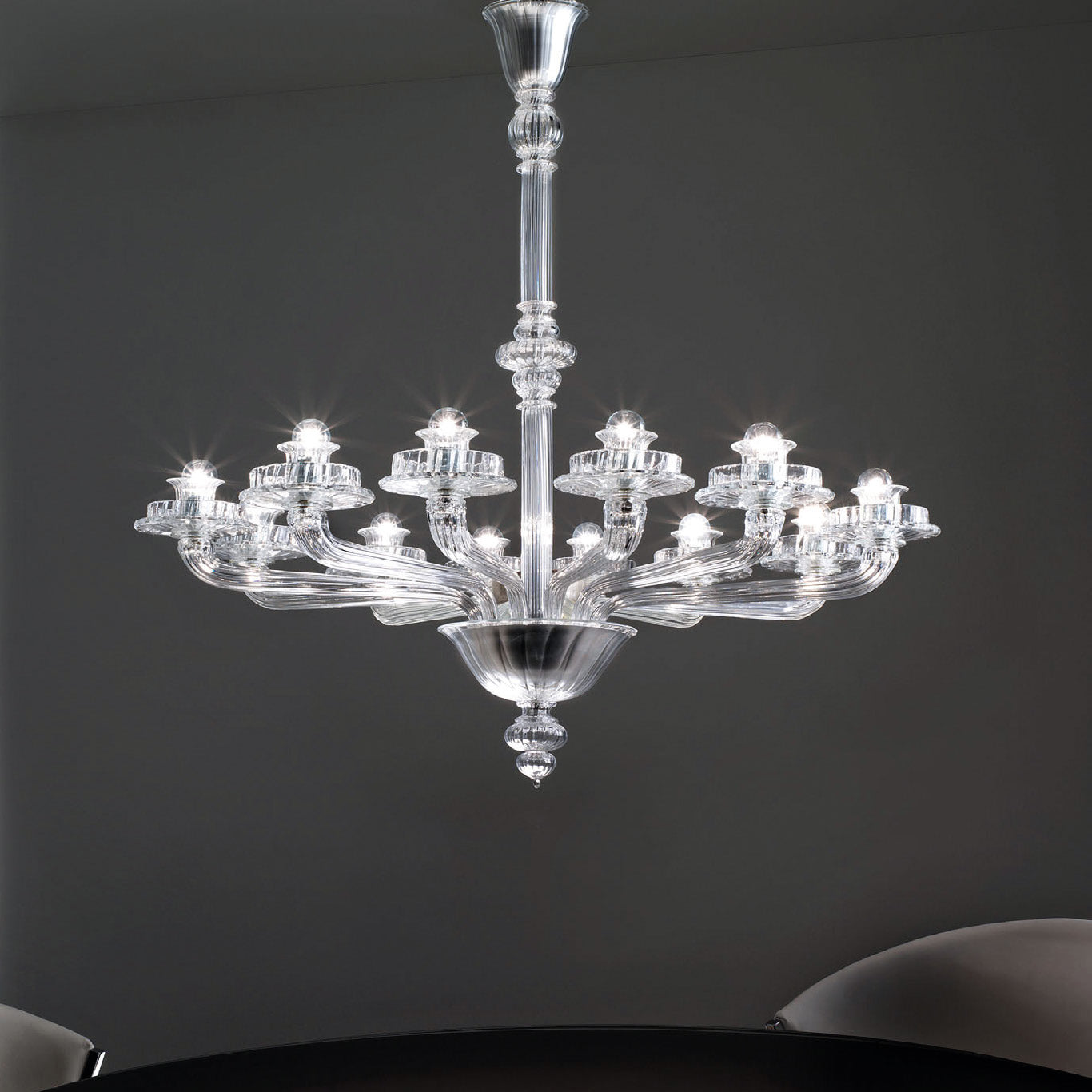 Loruvra Chandelier Murano Glass & Marble 31.5"D