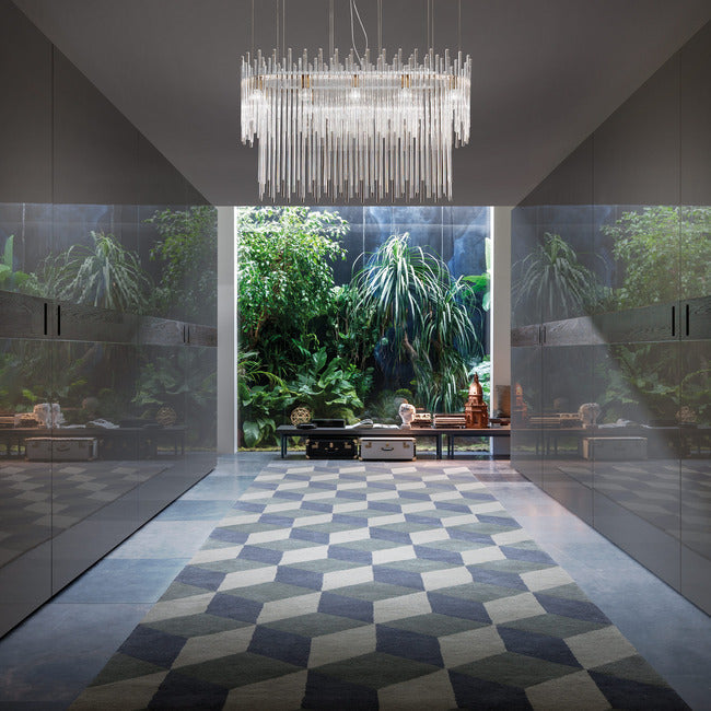 Ivory Veins Two-Tier Linear Pendant
