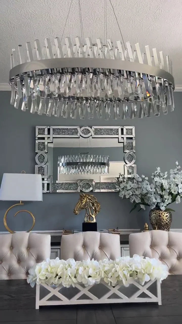Nordic Oval Post-modern Light Luxury Crystal Chandelier For Kitchen Island/Dining Room
