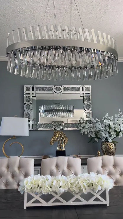 Nordic Oval Post-modern Light Luxury Crystal Chandelier For Kitchen Island/Dining Room