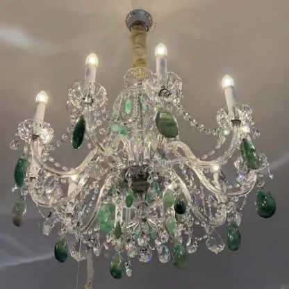 Maria Classic Green Purple Luxury Rock Crystal Chandelier - Richardrider