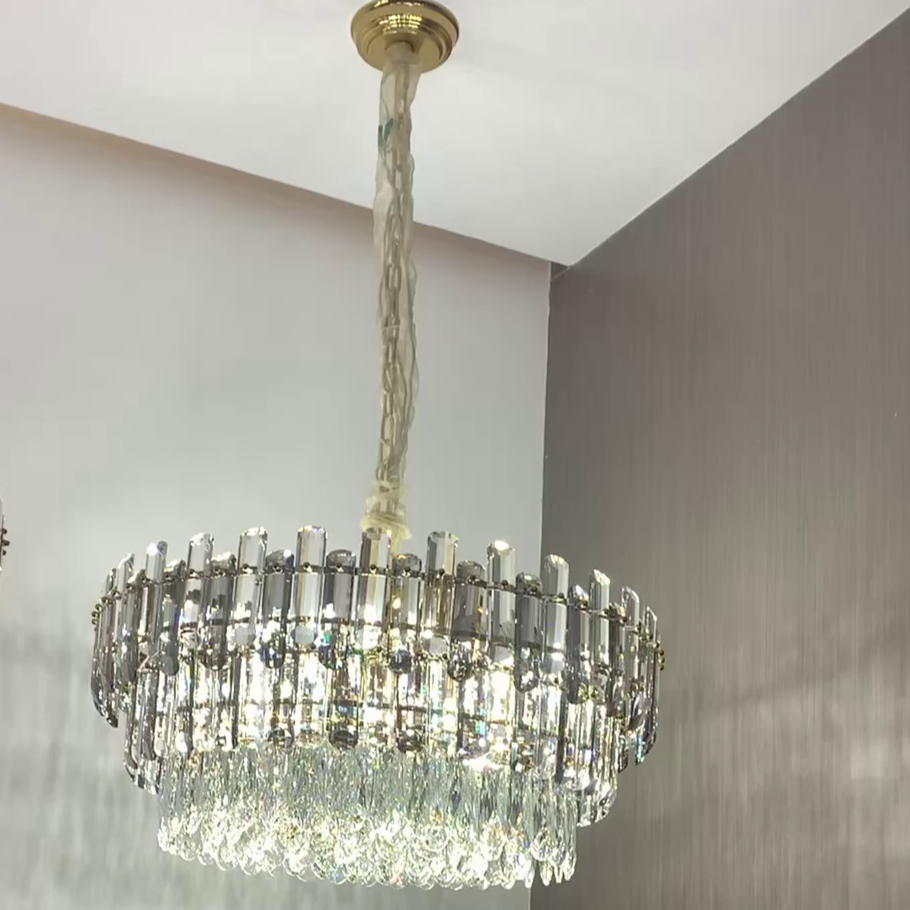 Light Luxury Round /Rectangular Crystal Chandelier for Living/Dining Room/Bedroom