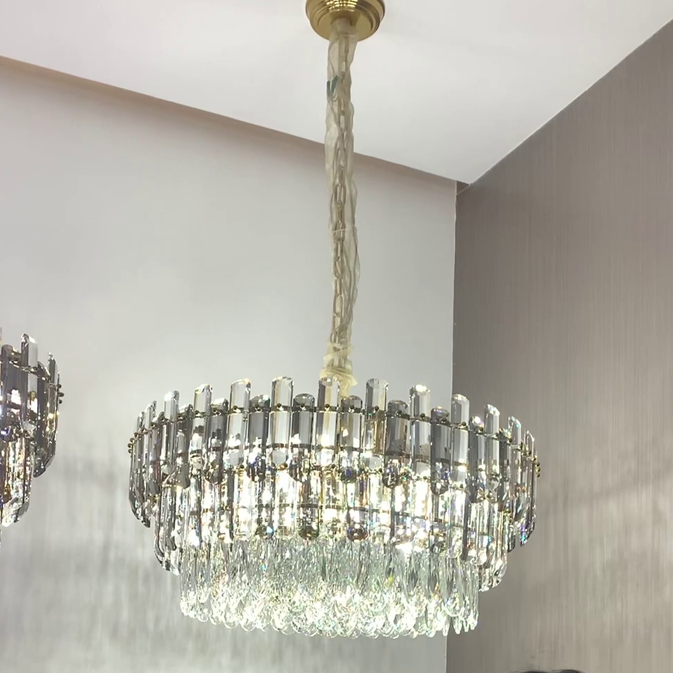 Light Luxury Round /Rectangular Crystal Chandelier for Living/Dining Room/Bedroom