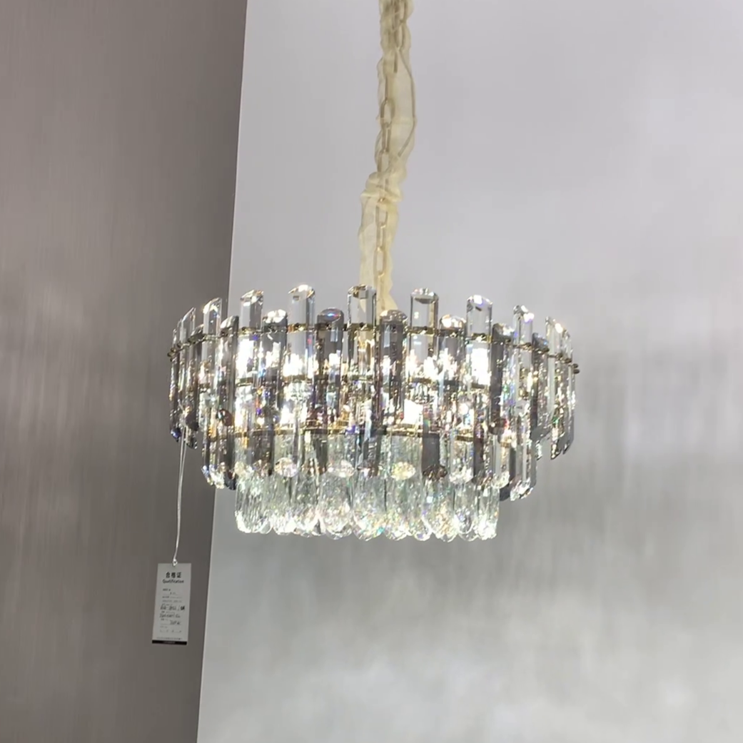 Light Luxury Round /Rectangular Crystal Chandelier for Living/Dining Room/Bedroom