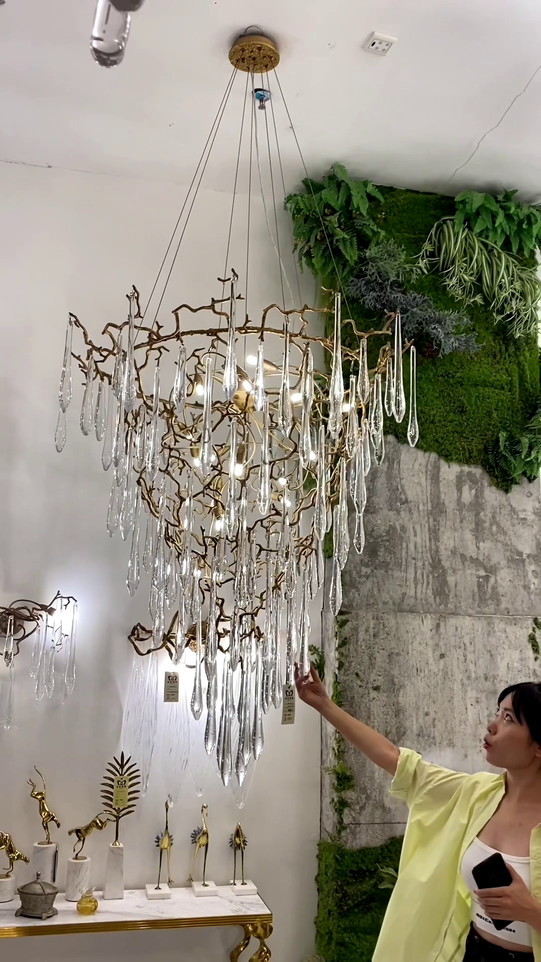 Chic Modern French Branch Copper Crystal Chandelier for Living Room Foyer and Dining Room Lighting - Richardrider