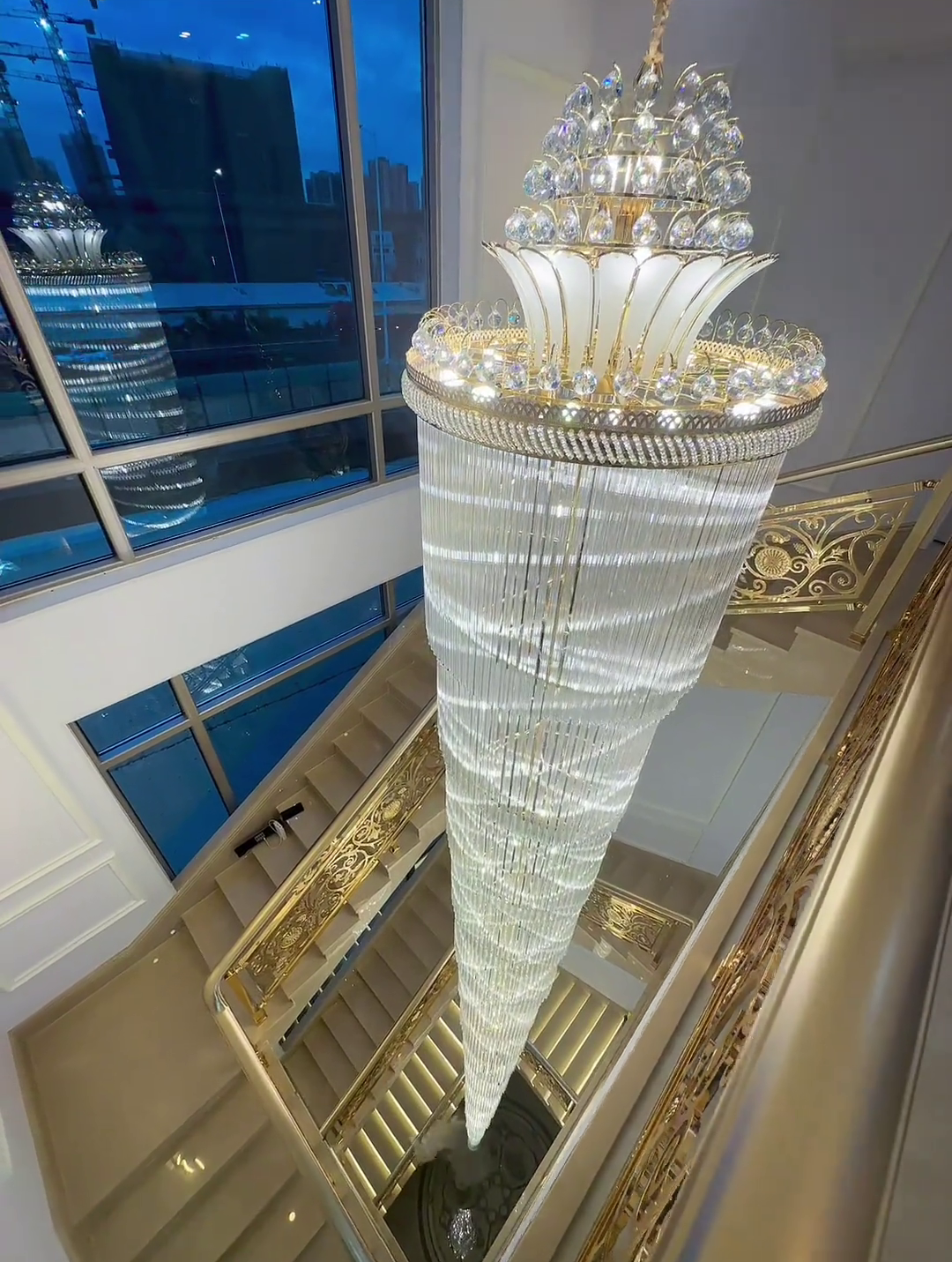 Luxury Extra Long Crystal Chandelier for Villa/Staircase/Foyer - Richardrider