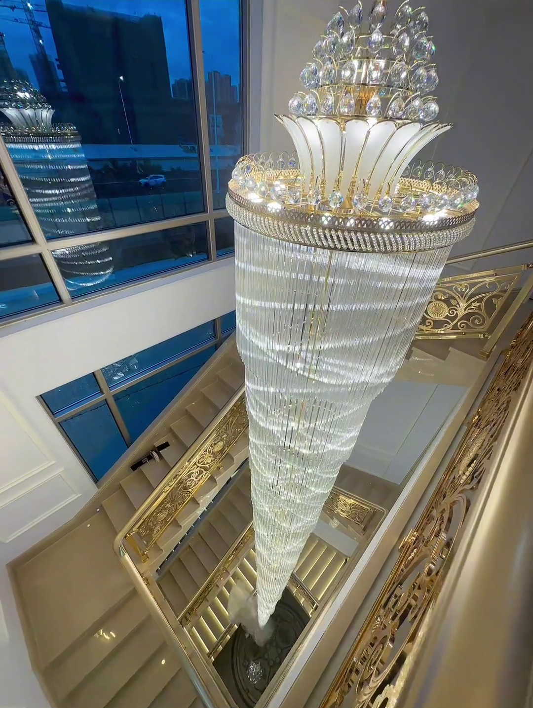 Luxury Extra Long Crystal Chandelier for Villa/Staircase/Foyer - Richardrider