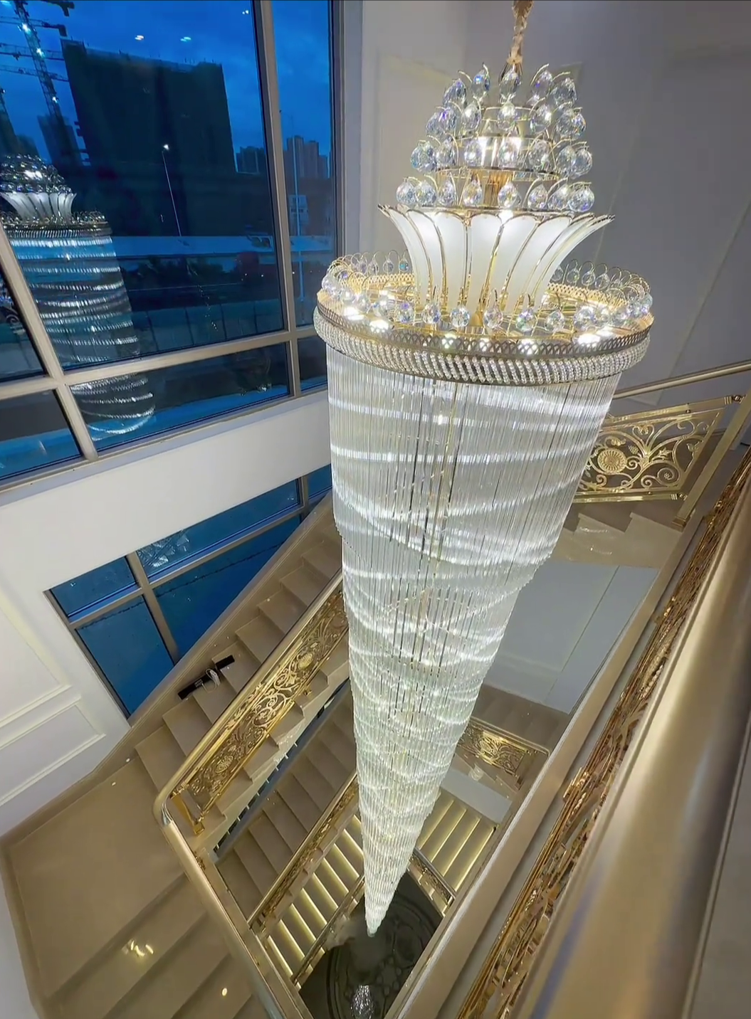 Luxury Extra Long Crystal Chandelier for Villa/Staircase/Foyer - Richardrider