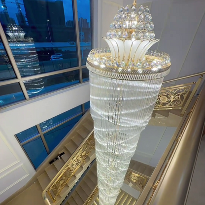 Luxury Extra Long Crystal Chandelier for Villa/Staircase/Foyer - Richardrider