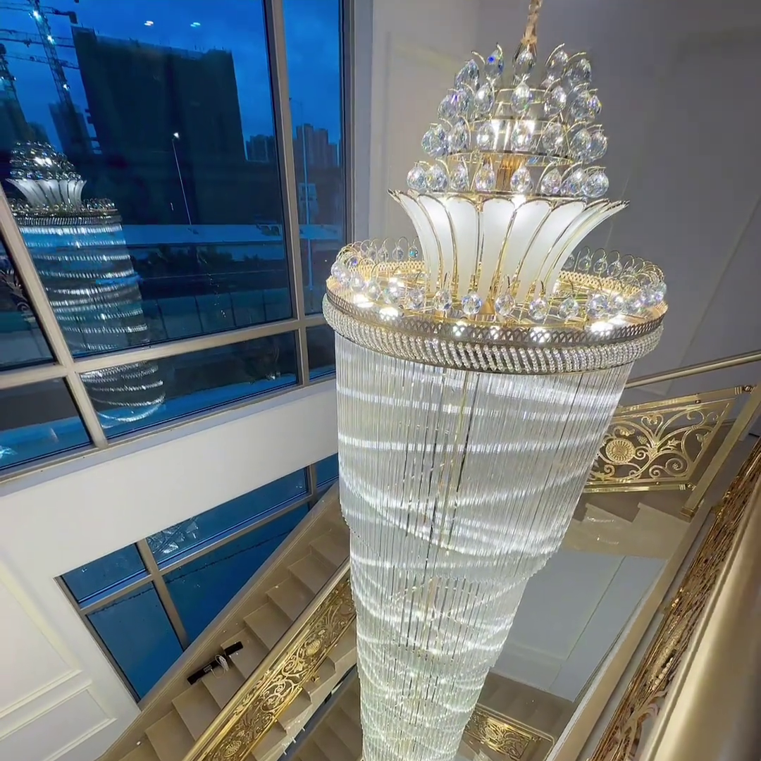 Luxury Extra Long Crystal Chandelier for Villa/Staircase/Foyer - Richardrider