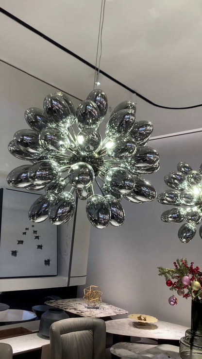 Creative Black Grape Glass Chandelier for Bar/Dining/Living Room/Kitchen Island