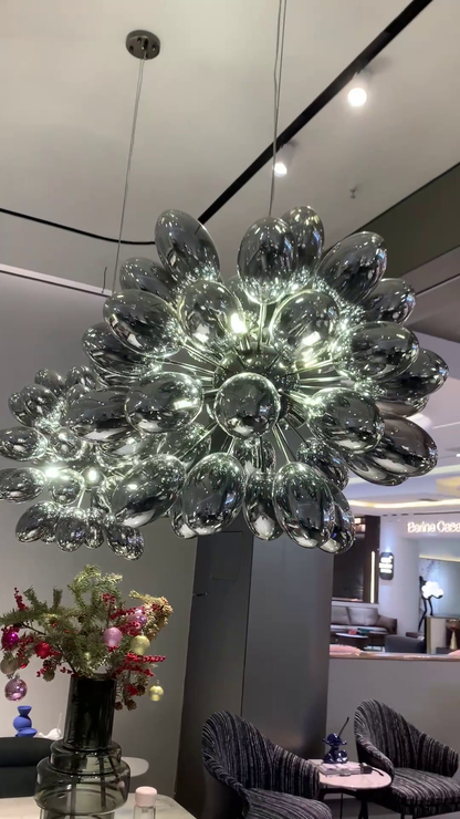Creative Black Grape Glass Chandelier for Bar/Dining/Living Room/Kitchen Island