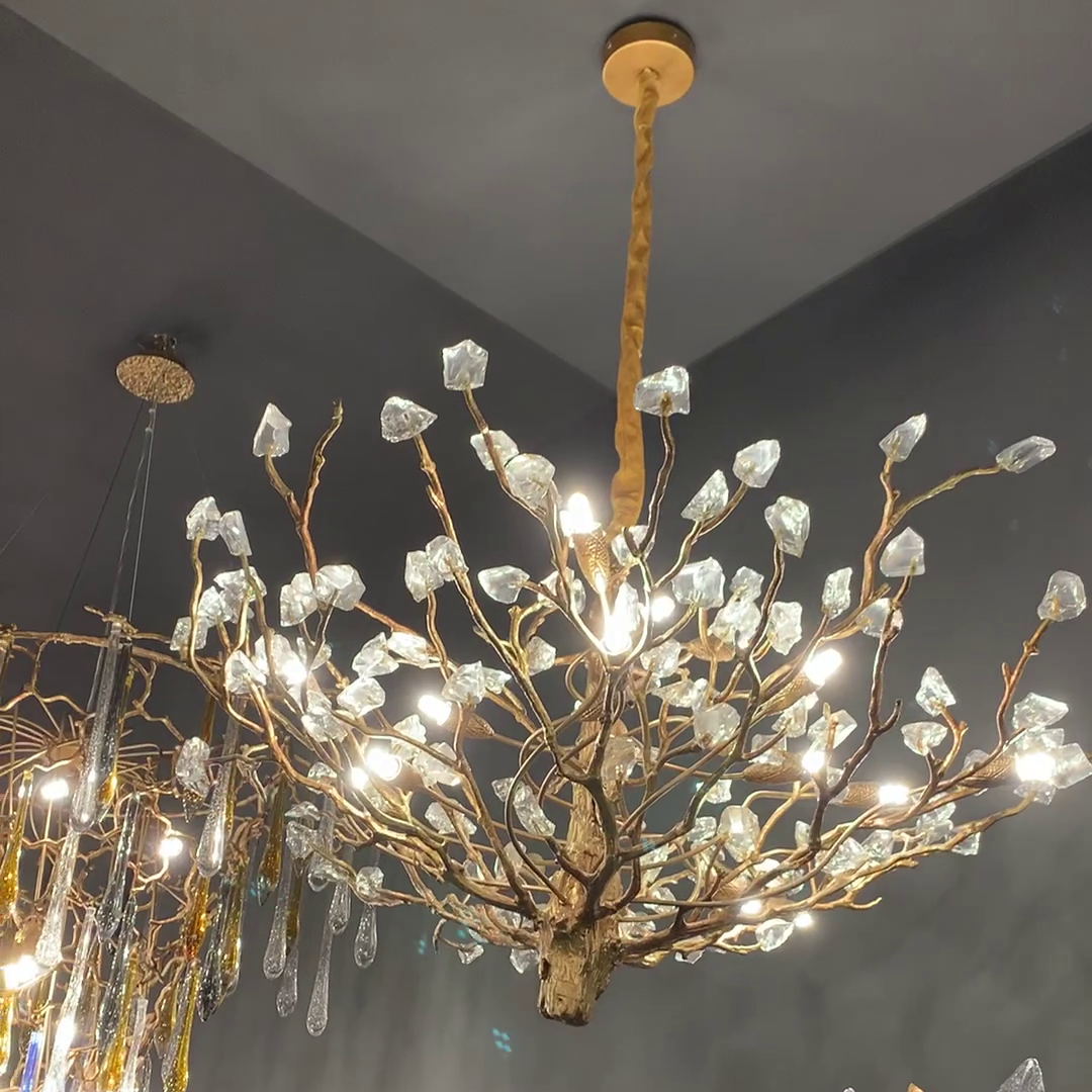 Gemstone Branch Chandelier with Artistic Design for Bedroom or Living Room - Richardrider