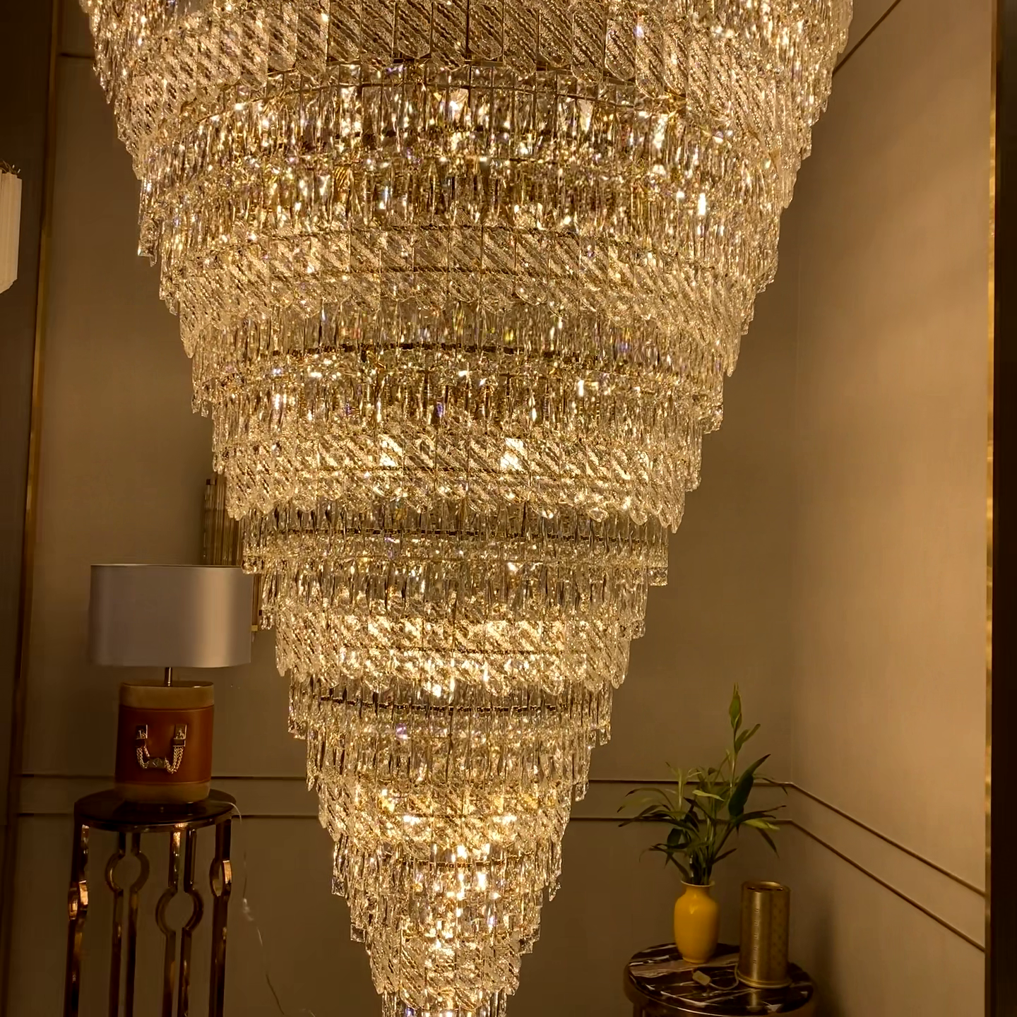 Extra Large Luxury Crystal Chandelier for Staircase/Living Room/Foyer/Villa