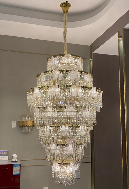 Luxury Extra Large Multi-tier Meilting Ice Crystal Chandelier for Staircase/Foyer/Entryway/Hotel - Richardrider